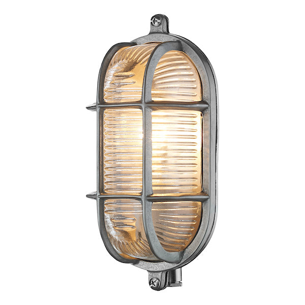 David Hunt Admiral Small Oval Bulkhead Nickel Wall Light IP64 –  from Amos Lighting + Home