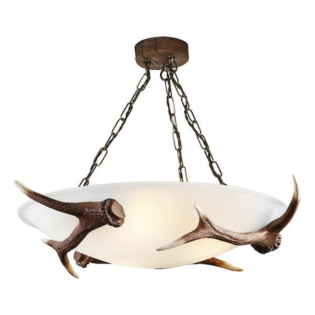 David Hunt Antler 3 Light Pendant with Alabaster Glass –  from Amos Lighting + Home