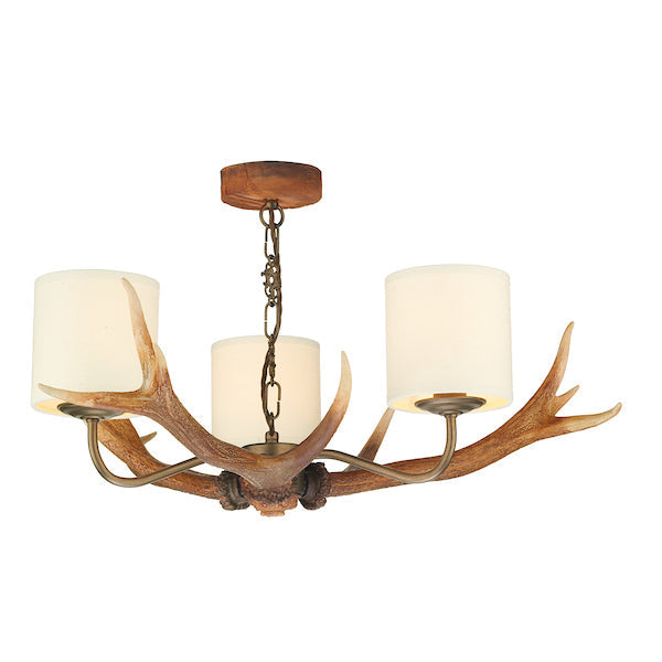 David Hunt Antler Rustic 3 Light Pendant with Shades –  from Amos Lighting + Home