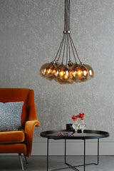 David Hunt Apollo Cluster pendant Antique Brass with Amber Glass –  from Amos Lighting + Home