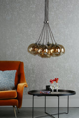 David Hunt Apollo Cluster pendant Antique Brass with Amber Glass –  from Amos Lighting + Home