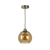 David Hunt Apollo Pendant Antique Brass with Amber Glass –  from Amos Lighting + Home