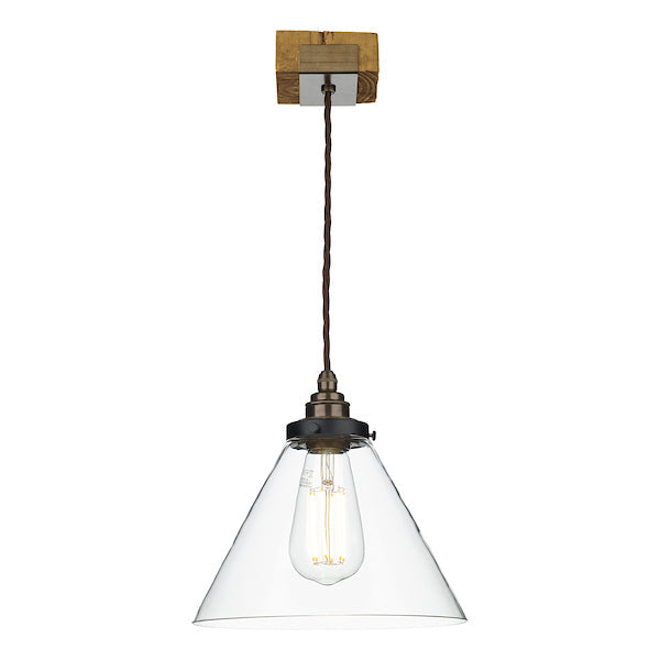 David Hunt Aspen Single Pendant Wood Effect –  from Amos Lighting + Home