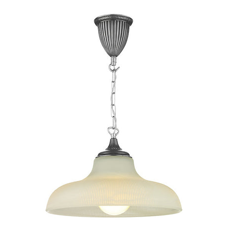 David Hunt Badger Pewter Pendant and Alabaster Effect Glass –  from Amos Lighting + Home