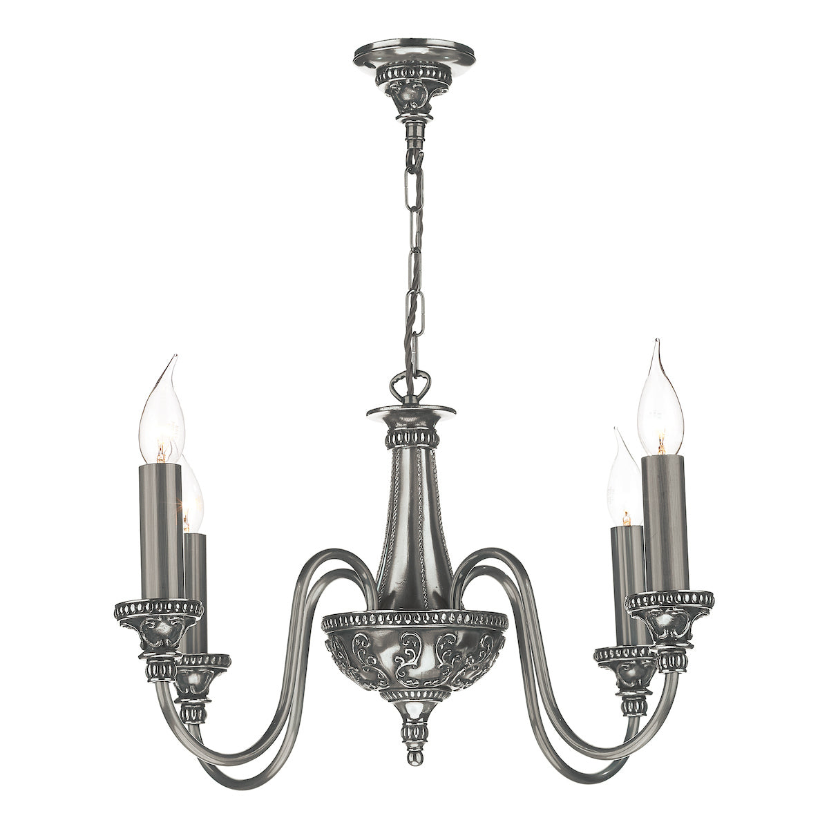 David Hunt Bailey 4 Light Chandelier Pewter –  from Amos Lighting + Home