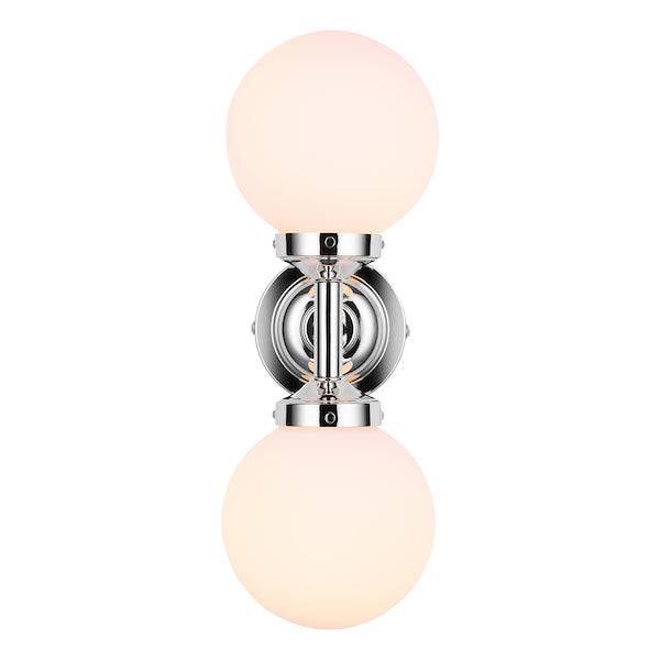 David Hunt Buckley Double Bathroom Wall Light Polished Chrome IP44 –  from Amos Lighting + Home