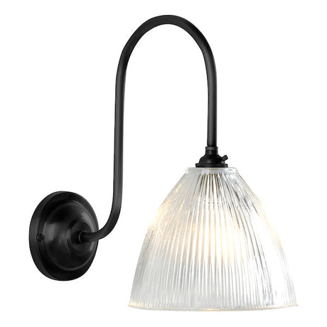 David Hunt Cambridge Wall Light Black with Ribbed Glass –  from Amos Lighting + Home