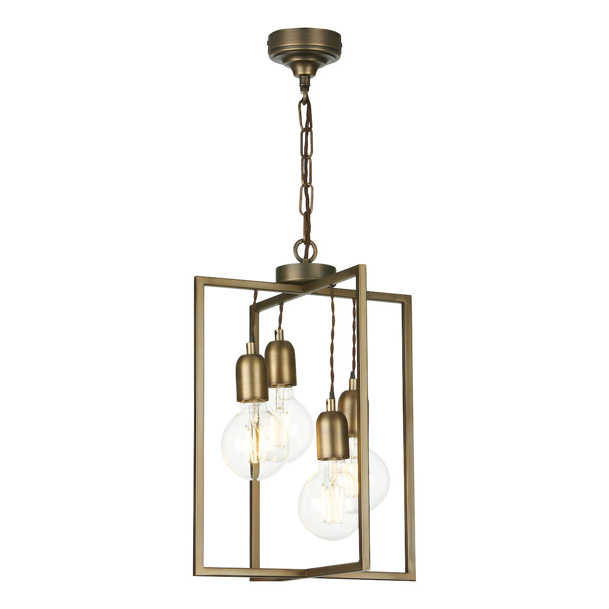 David Hunt Chiswick 4 Light Chandelier Pendant in Antique Brass –  from Amos Lighting + Home