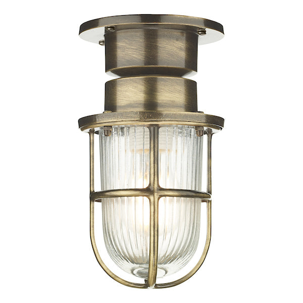 David Hunt Coast Outdoor Antique Brass Bulkhead IP44 –  from Amos Lighting + Home