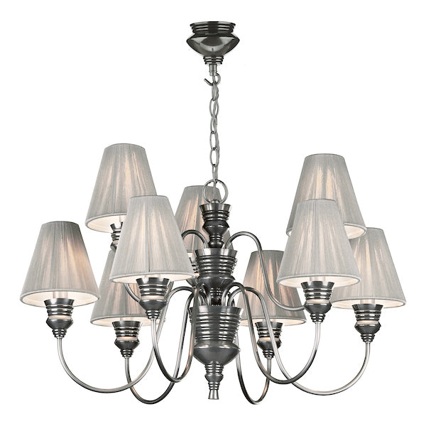 David Hunt Doreen 9LT Pendant Pewter with Shades –  from Amos Lighting + Home