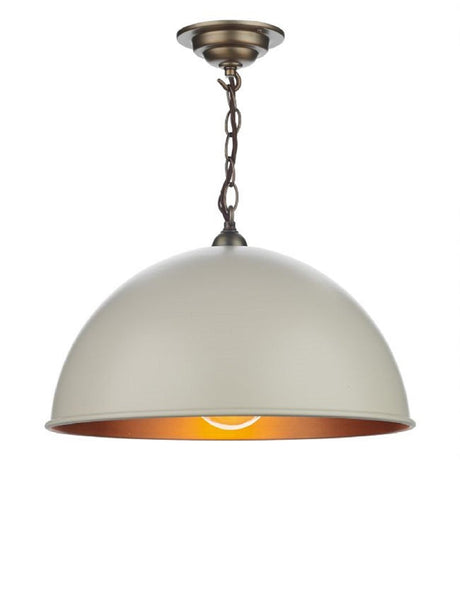 David Hunt Ealing 1 Light Pendant - Small, Cream from Amos Lighting + Home