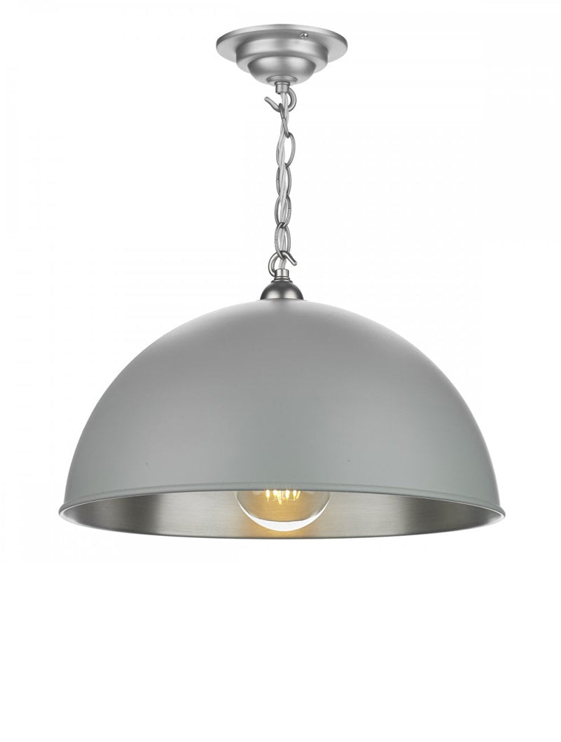 David Hunt Ealing 1 Light Pendant - Small, Grey from Amos Lighting + Home