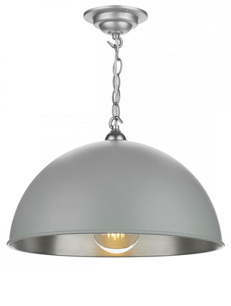 David Hunt Ealing 1 Light Pendant - Large, Grey from Amos Lighting + Home