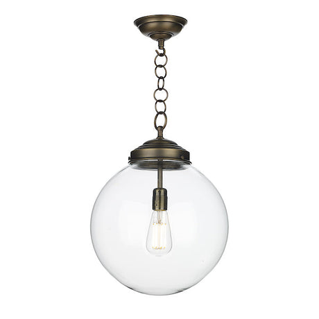 David Hunt Fairfax Large Pendant Antique Brass with Clear Glass –  from Amos Lighting + Home