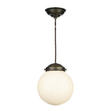 David Hunt Fairfax Small Pendant Antique Brass with Opal Glass –  from Amos Lighting + Home