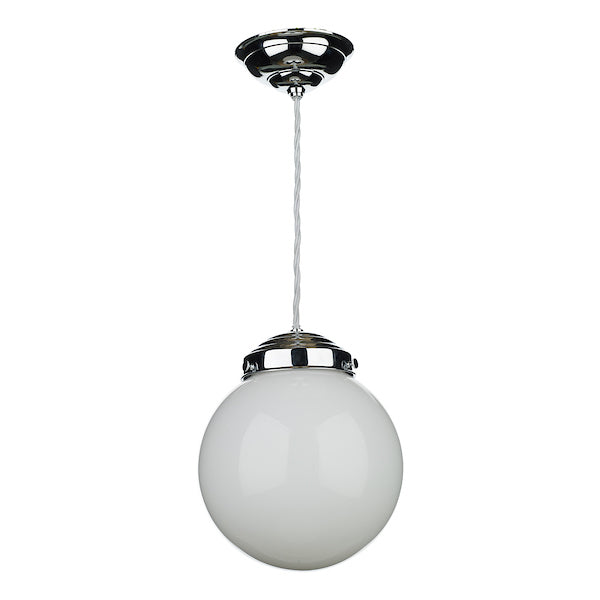 David Hunt Fairfax Small Pendant Chrome with Opal Glass –  from Amos Lighting + Home