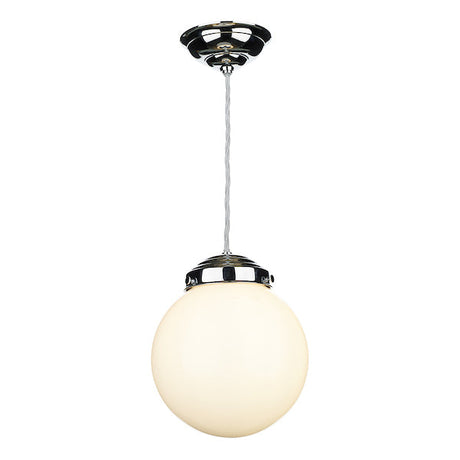 David Hunt Fairfax Small Pendant Chrome with Opal Glass –  from Amos Lighting + Home