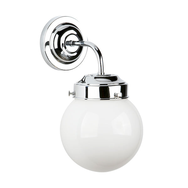 David Hunt Fairfax Wall Light Polished Chrome & Opal Glass –  from Amos Lighting + Home