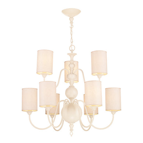 David Hunt Flemish 9 Light Chandelier Cotswold Cream with Shades –  from Amos Lighting + Home