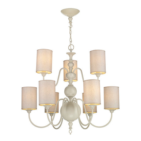 David Hunt Flemish 9 Light Chandelier Cotswold Cream with Shades –  from Amos Lighting + Home