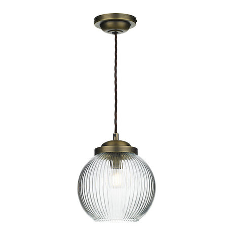 David Hunt Henley Antique Brass Glass Pendant –  from Amos Lighting + Home