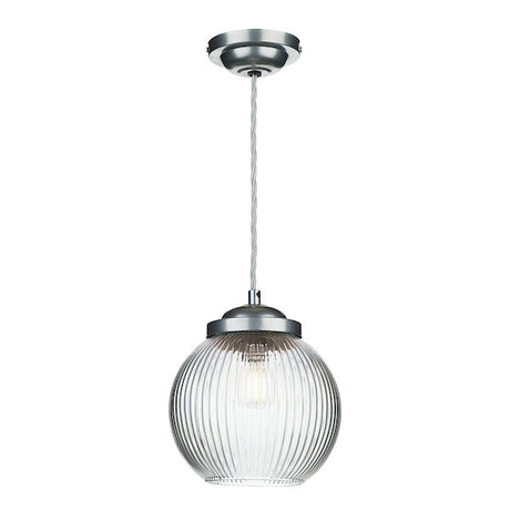 David Hunt Henley Satin Chrome Glass Pendant –  from Amos Lighting + Home