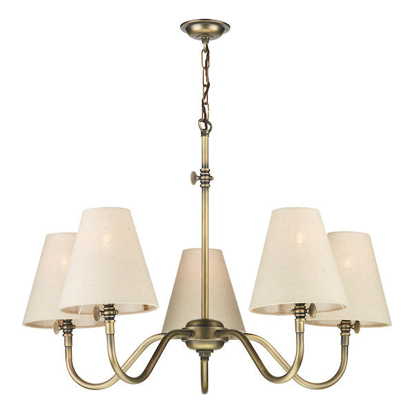 David Hunt Hicks Antique Brass 5 Light Pendant –  from Amos Lighting + Home