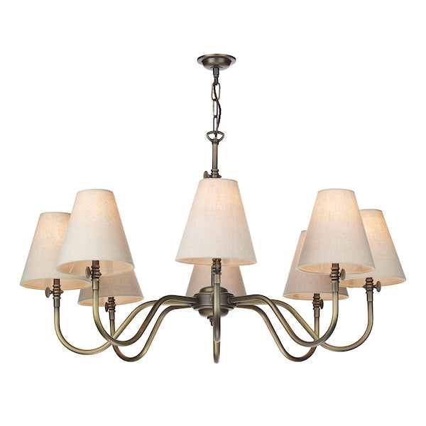 David Hunt Hicks Antique Brass 8 Light Pendant –  from Amos Lighting + Home