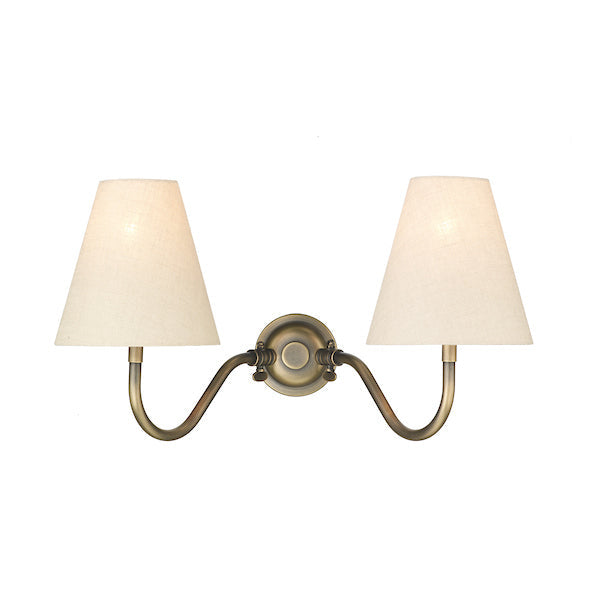 David Hunt Hicks Antique Brass Double Wall Light –  from Amos Lighting + Home