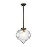 David Hunt Holborn Ribbed Glass Pendant Antique Brass –  from Amos Lighting + Home