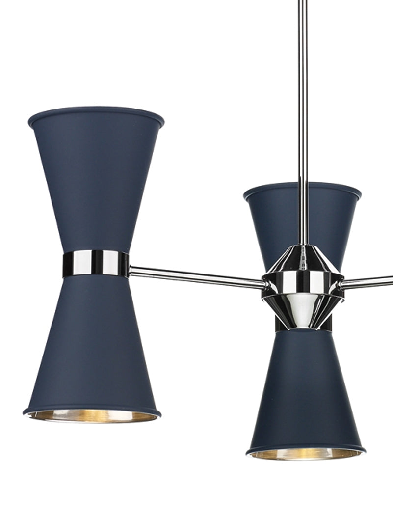 David Hunt Hyde 6 Light Chandelier Chrome and Smoke Blue Pendant –  from Amos Lighting + Home