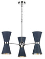 David Hunt Hyde 6 Light Chandelier Chrome and Smoke Blue Pendant –  from Amos Lighting + Home