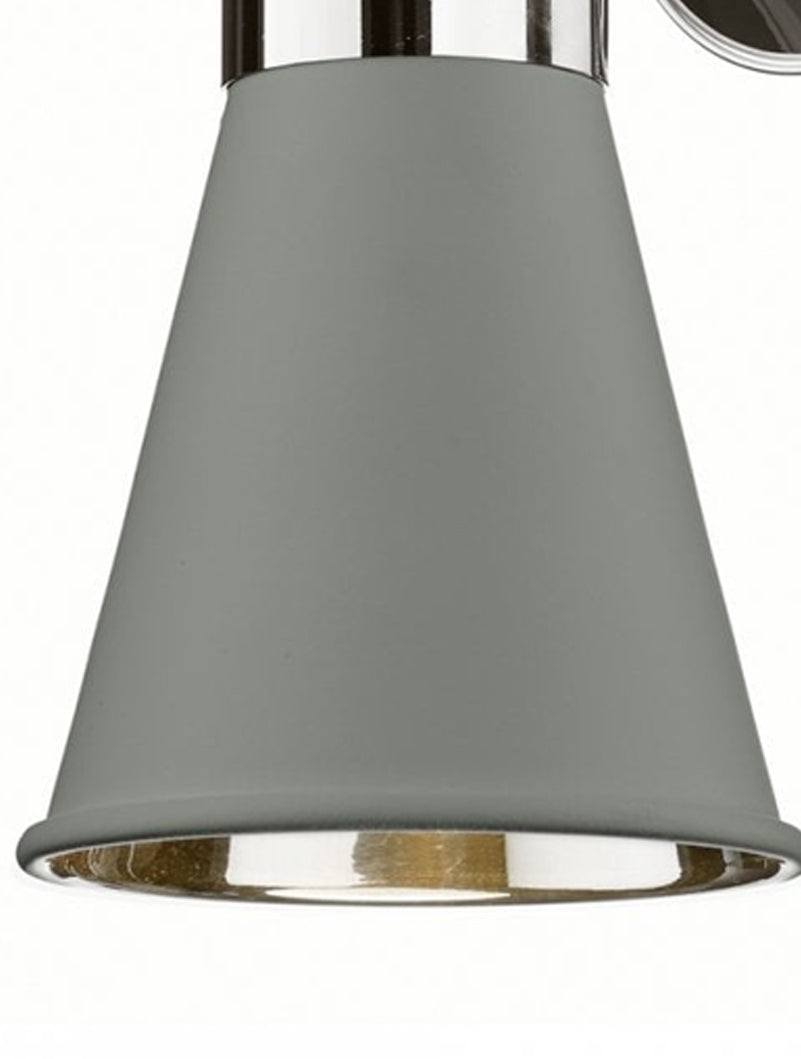 David Hunt Hyde Chrome and Powder Grey Wall Light –  from Amos Lighting + Home