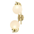 David Hunt Jazz Brass Double Wall Light, Opal Glass –  from Amos Lighting + Home