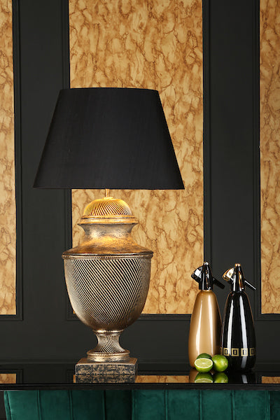 David Hunt Lattice Table Lamp Base Black Gold –  from Amos Lighting + Home