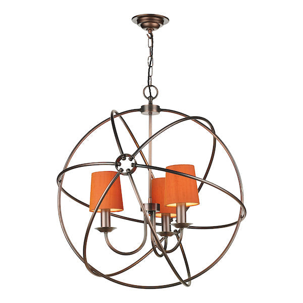 David Hunt Orb 3lt Chandelier Antique Copper –  from Amos Lighting + Home