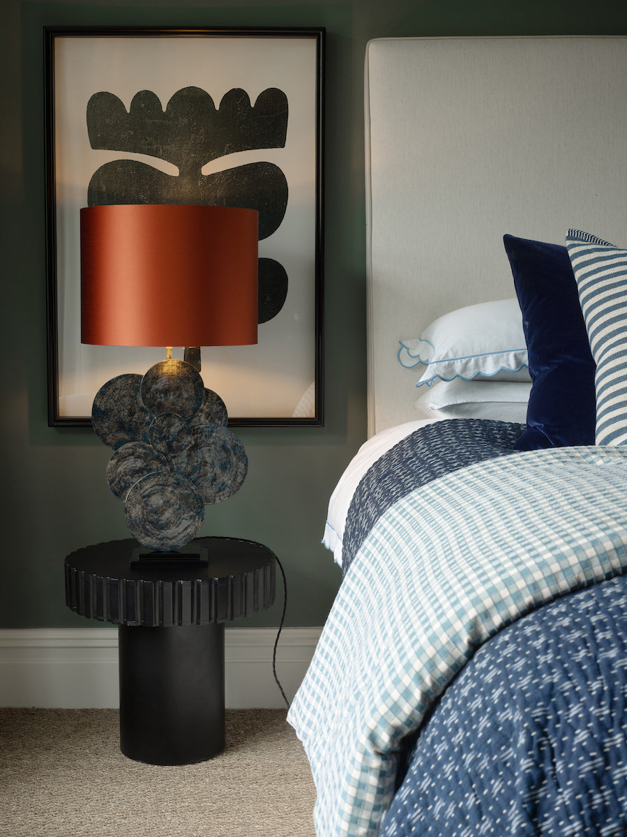 David Hunt Planet Blue & Gold Table Lamp Base –  from Amos Lighting + Home