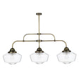 David Hunt Stowe 3 Bar Pendant Antique Brass with Clear Glass –  from Amos Lighting + Home