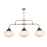 David Hunt Stowe 3 Bar Pendant Antique Brass with Opal Glass –  from Amos Lighting + Home