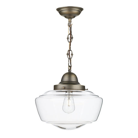 David Hunt Stowe Pendant Antique Brass with Clear Glass –  from Amos Lighting + Home