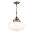 David Hunt Stowe Pendant Antique Brass with Opal Glass –  from Amos Lighting + Home