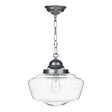 David Hunt Stowe Pendant Satin Chrome with Clear Glass –  from Amos Lighting + Home