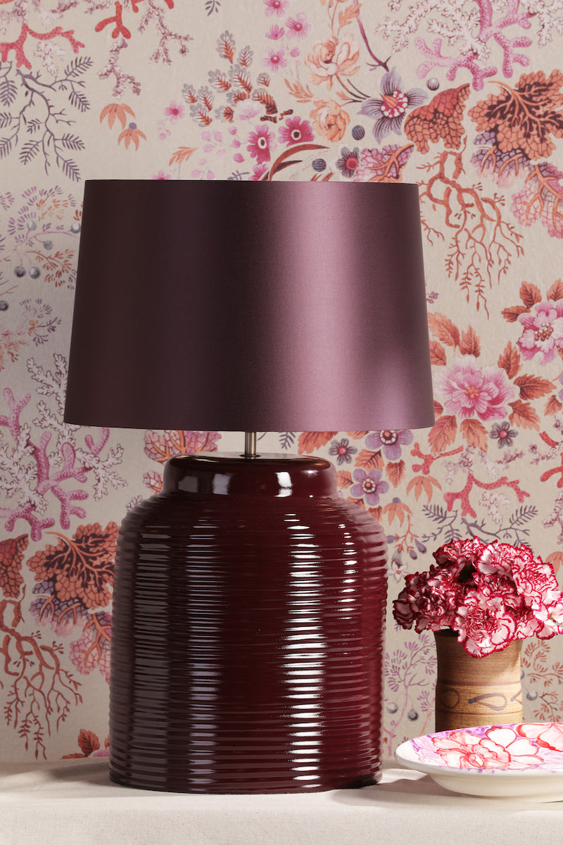 David Hunt Tidal Table Lamp Base Aubergine –  from Amos Lighting + Home