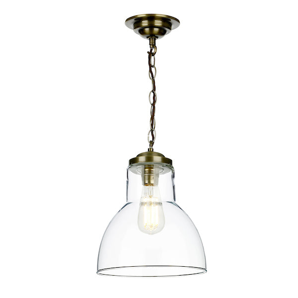 David Hunt Upton Antique Brass Pendant Small –  from Amos Lighting + Home