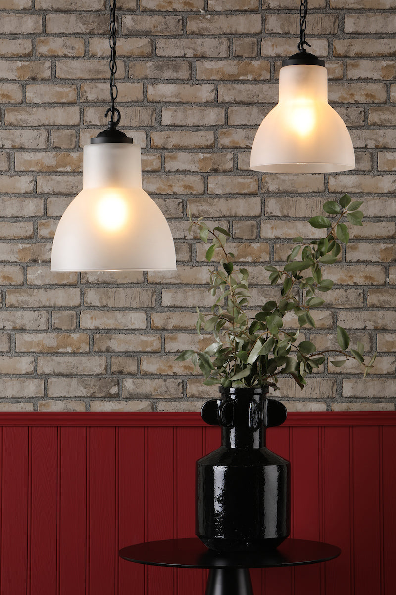 David Hunt Upton Large Black Pendant with Opal Glass –  from Amos Lighting + Home