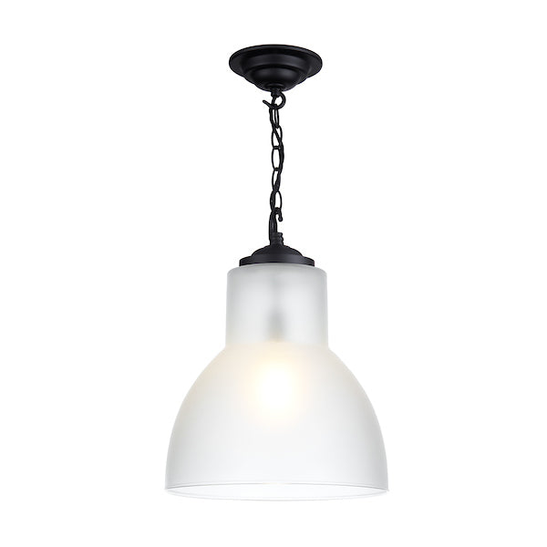 David Hunt Upton Large Black Pendant with Opal Glass –  from Amos Lighting + Home