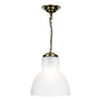 David Hunt Upton Small Antique Brass Pendant with Opal Glass –  from Amos Lighting + Home