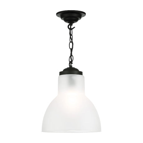 David Hunt Upton Small Black Pendant with Opal Glass –  from Amos Lighting + Home