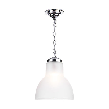 David Hunt Upton Small Chrome Pendant with Opal Glass –  from Amos Lighting + Home