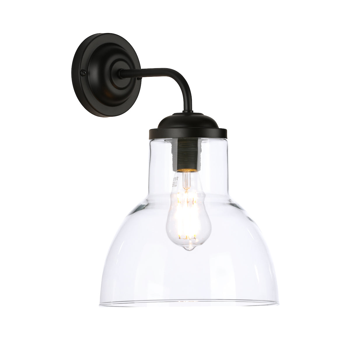 David Hunt Upton Wall Light Black / Clear –  from Amos Lighting + Home